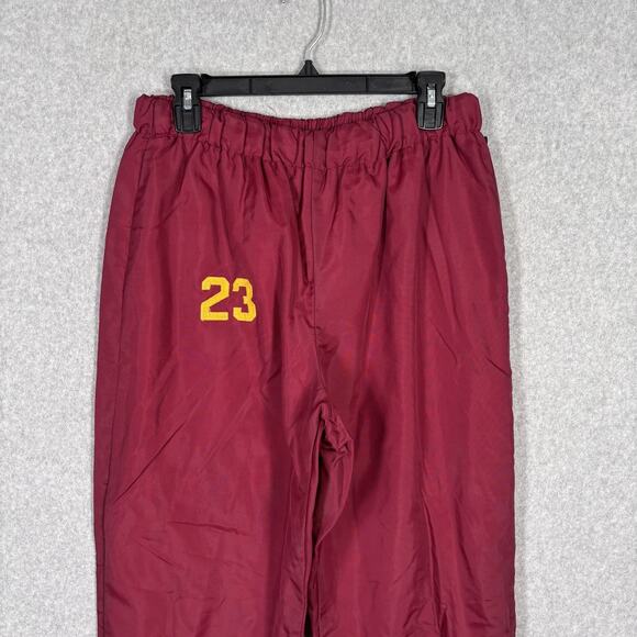 VINTAGE 90s Track Pants Mens Large Maroon Gold 23 UMD U of M Fleece Lined USA - Picture 2 of 12